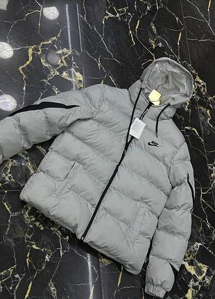 Пуховик nike down-fill windrunner grey/black 3