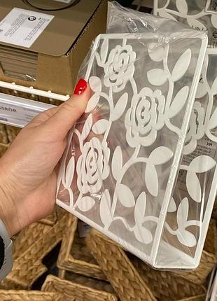 Ikea 🤍🌹 держатель салфеток блокнотов салфетница металлическая белая подставка под бумаги