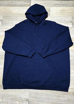 Мужское синее базовое худи jacamo , размер по бирке - 4xl , но по факту - больше - 5xl или 6xl .