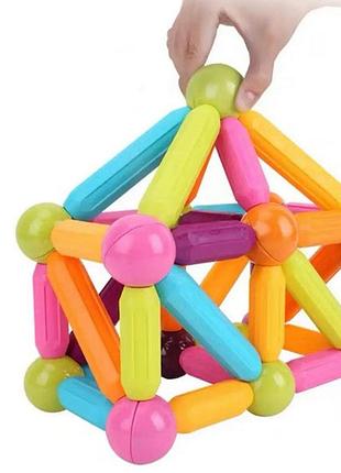 Магнітний конструктор 26 паличок, 10 кульків sky magnetic sticks, кольоровий