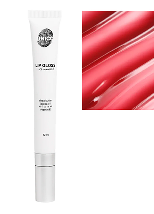 Блиск для губ з ментолом unico amour lip gloss 10 мл червоний