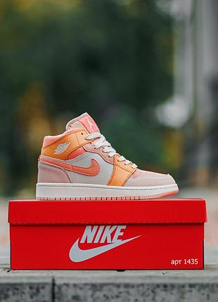 Кроссовки 36-41 nike air jordan 1 mid apricot orange terra blush