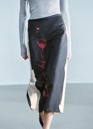 Юбка zw collection средней длины с принтом