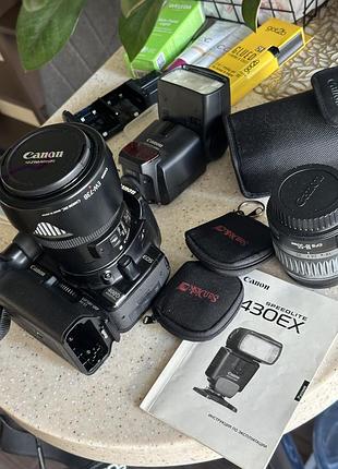 Фотоапарат canon eos 400d з 2 об'єктивами та спалахом speedlite 430ex