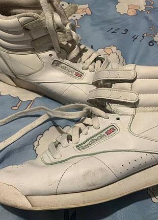 Шкіряні високі кросівки reebok freestyle hi (f/s) оригінал