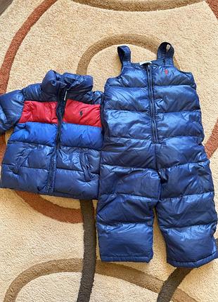 Зимовий комбінезон для хлопчиків ralph lauren синій з червоним