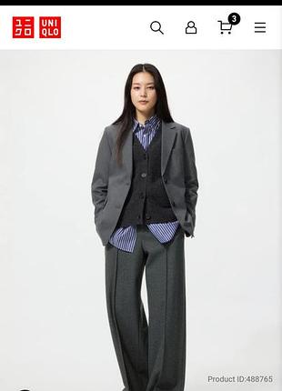 Брюки жіночі uniqlo brushed jersey wide trousers сірі l
