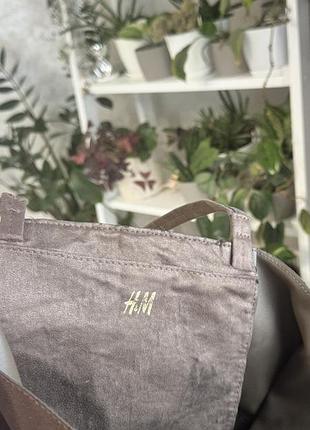 Коричнева синтетична сумка-шопер h&m 3