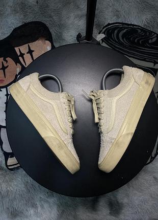 Кеди vans old skool premium замшеві бежеві, жіночі, р. 36