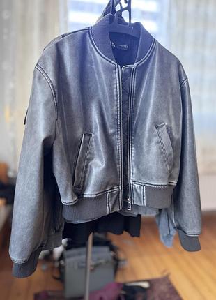 Куртка жіноча zara бомбер сіра розмір m