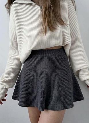 Вʼязана міні спідниця від zara