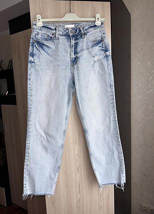 Джинси мом з необробленими низом river island /zara