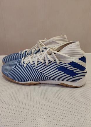 Футзальне взуття adidas nemesis 19.3 біло-синє