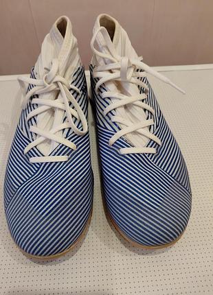 Футзальне взуття adidas nemesis 19.3 біло-синє
