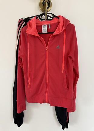 Спортивний костюм жіночий adidas рожевий з чорним