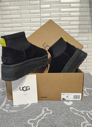 Уггі жіночі ugg classic mini dipper чорні розмір 36, довжина устілки 22.5 см, матеріал верху замша