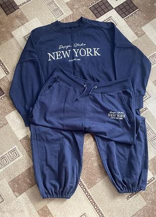 Жіночий спортивний костюм new york синій