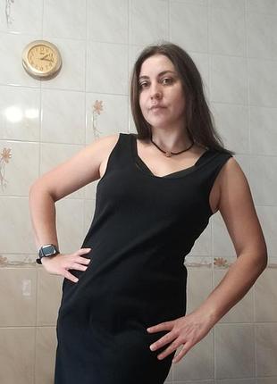 Довга жіноча сукня-майка h&m чорна бавовняна