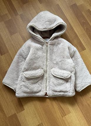 Куртка дитяча zara плюшева з капюшоном