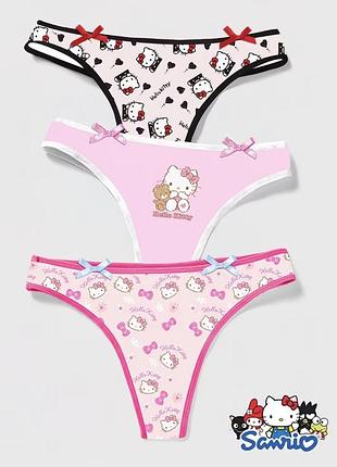 Трусики жіночі з принтом hello kitty білизна hello kitty