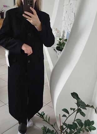 Пальто чорне з шерсті