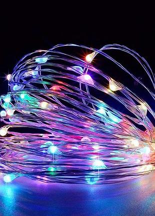 5м 50 led світлодіодна гірлянда капля роси різнокольорова usb