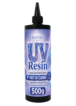 Уф-смола finding craftozy uv resin прозрачная быстрого отверждения 500 г