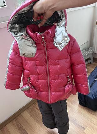Зимовий комбінезон для дівчинки, рожевий, розмір 86
