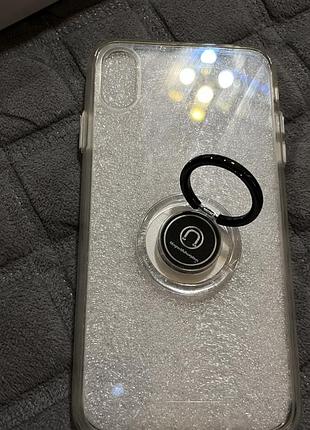 Чохол space iphone x space ring collection прозорий з кільцем-тримачем 5