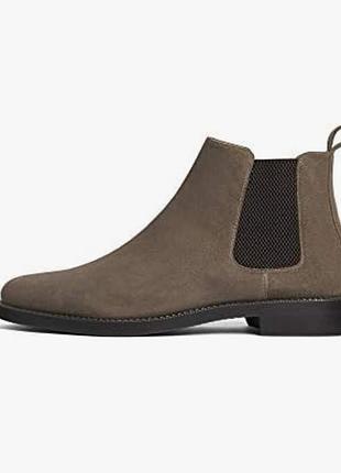 Натуральные кожаные кожа замша ботинки сапоги челси zara 43 размер