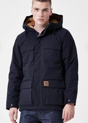 Парка чоловіча зимова carhartt wip mentley jacket синя s