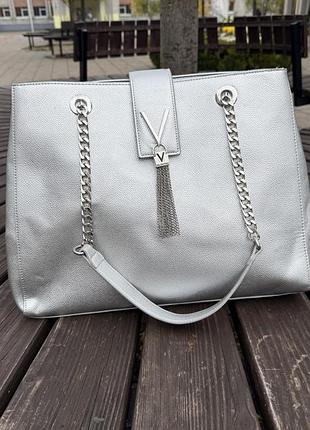 Сумка-тоут жіноча valentino bags divina mario срібляста
