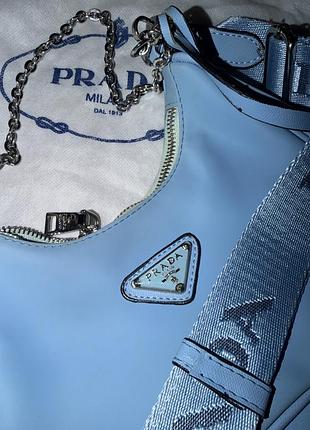 Сумка жіноча prada блакитна 9