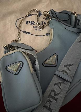 Сумка жіноча prada блакитна 10