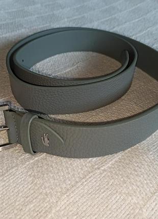 Ремінь шкіряний чоловічий фірмовий lacoste сірий