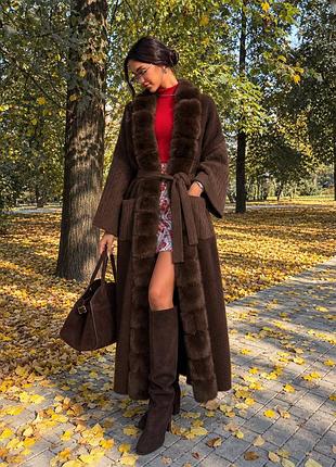 Кардиган альпака з хутром 2