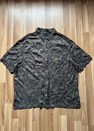 Стильна чоловіча сорочка allsaints з коротким рукавом | paisley print (xxl)