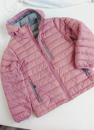 Демі пуховик на 9-10років trespass куртка з капюшоном рожевий