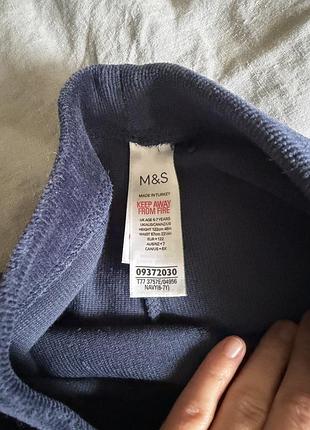 Лосини для дівчинки m&s велюрові сині 2