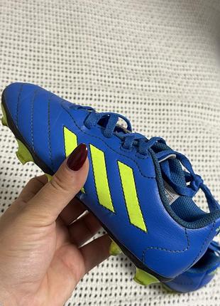 Бутси для хлопчика adidas сині, салатові 30 розмір