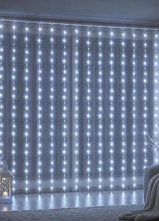 Гирлянда светодиодная от сети штора 19666 3х2.5 м 360 led холодный белый