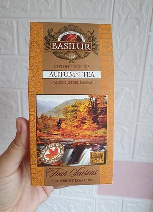 Чай basilur черный с софлорой, кленовый сироп, россыпь, осенний