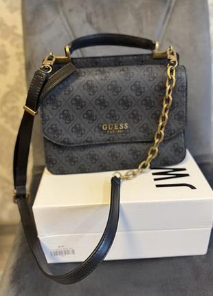 Сумка для жінок guess графіт із лого