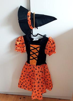 Сукня відьмочки для дівчинки на хеловін halloween карнавальна