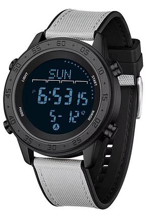 Чоловічий спортивний годинник sanda 2218 silicone black-khaki з електронним циферблатом та підсвічуванням