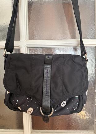 Оригінальна текстильна сумка radley london в ідеалі / кросбоді зі шкіряним ремінцем попереду