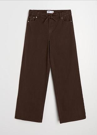 Жіночі джинси wide leg коричневі