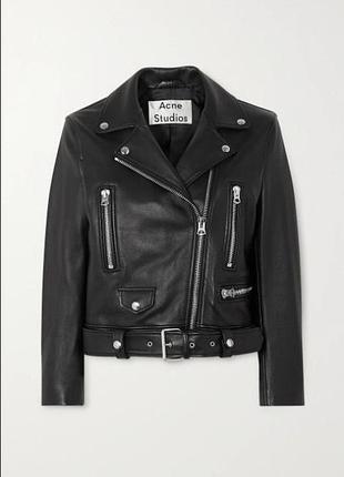 Куртка жіноча acne studios шкіряна чорна косуха