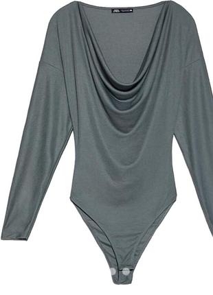 Елегантний боді zara з коміром-хомутом