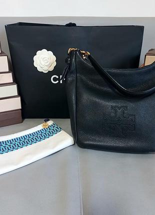 Tory burch! оригінал! шикарна шкіряна сумка середнього розміру